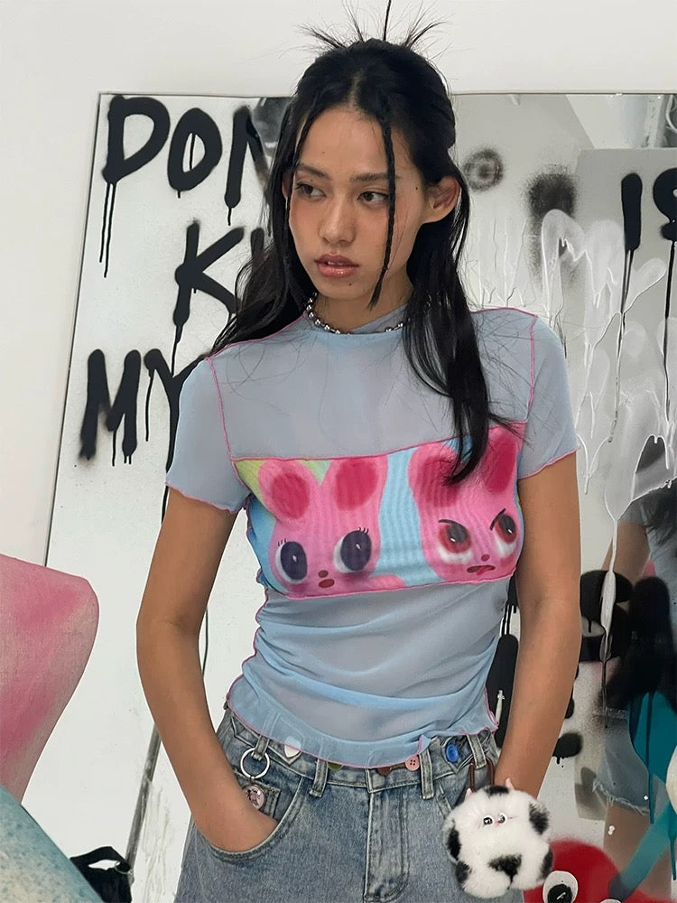 Pink Bunny Graphic Tee