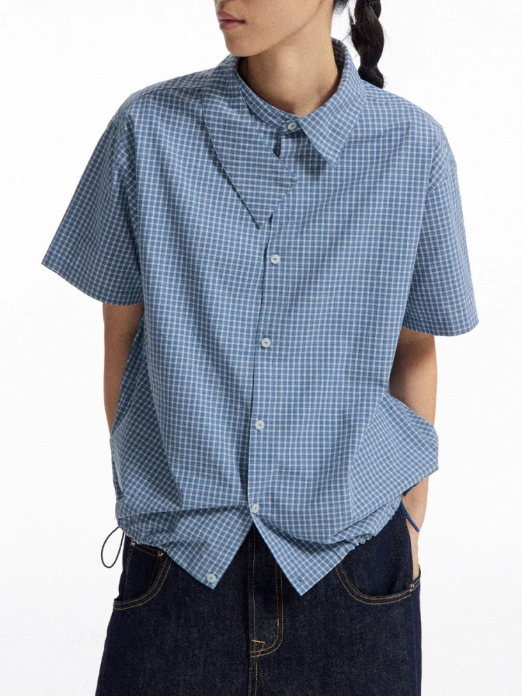 Asymmetric Plaid Shirt