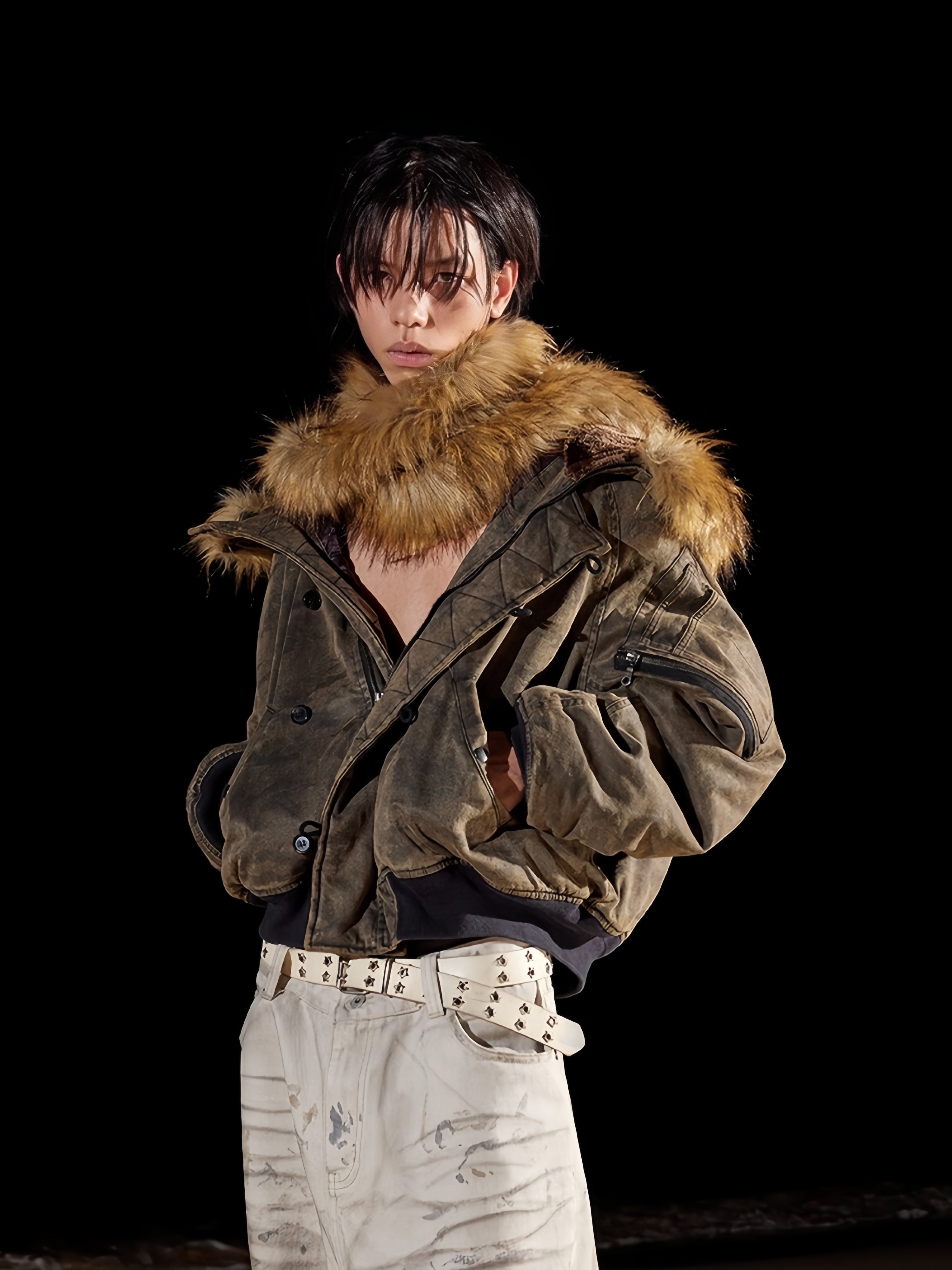 Washed Camo Bomber Jacket