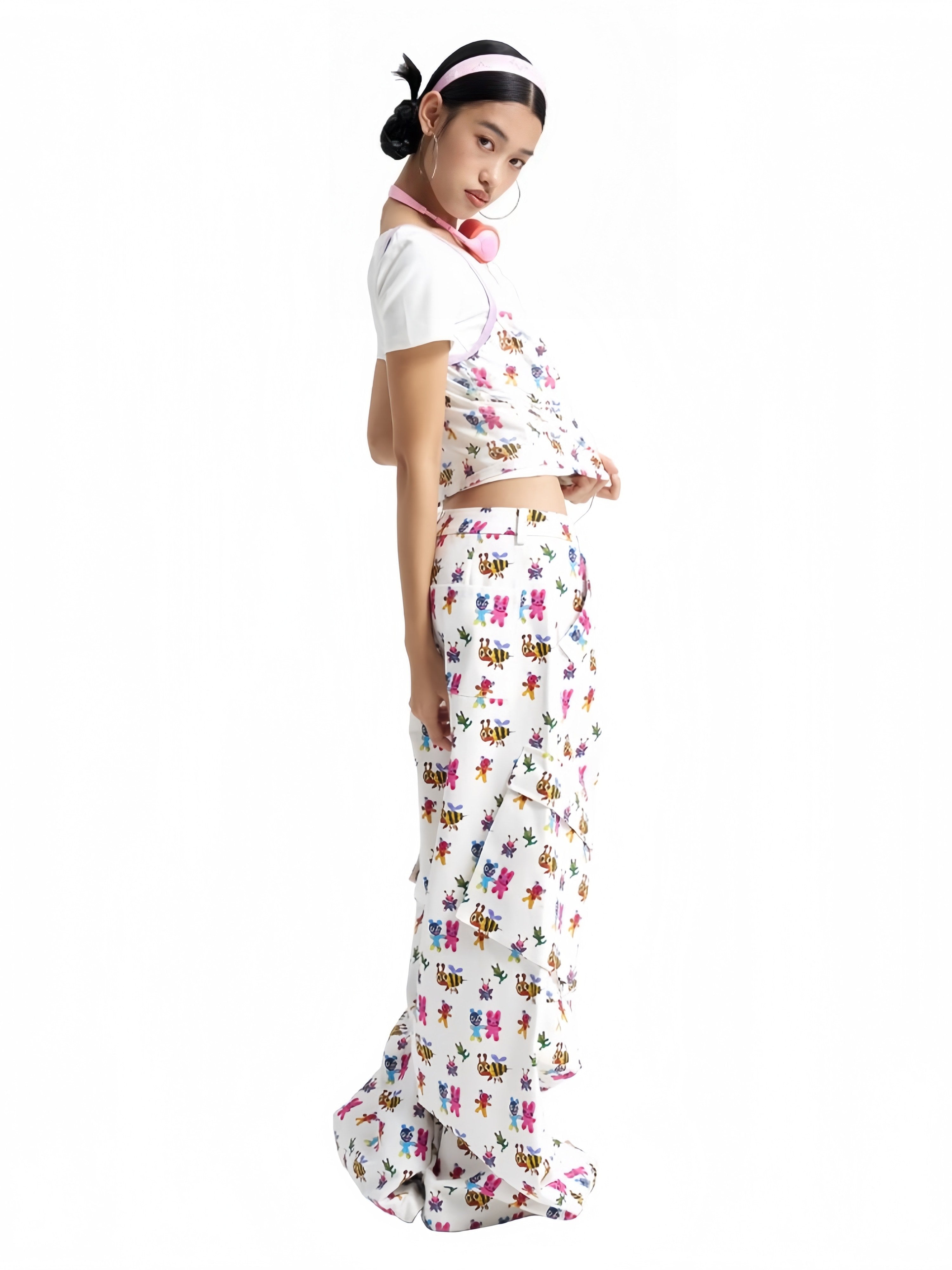 Bee Print Cargo Pants
