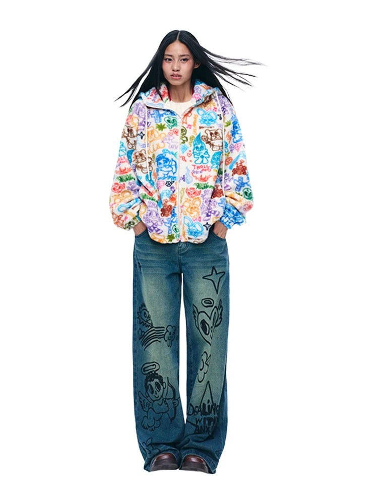 Zip-Up Graffiti Jacket