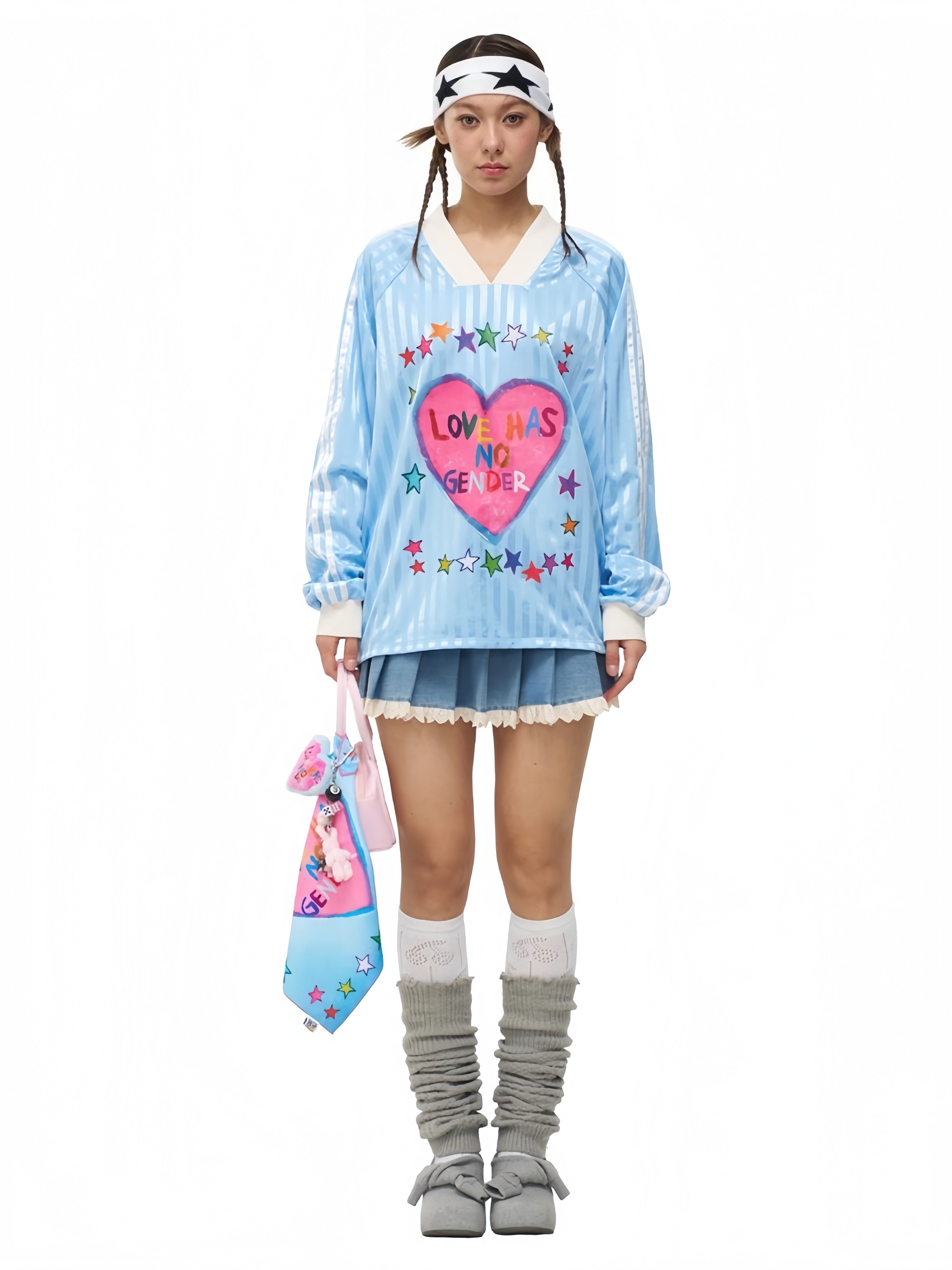 Striped Heart Baseball Tee