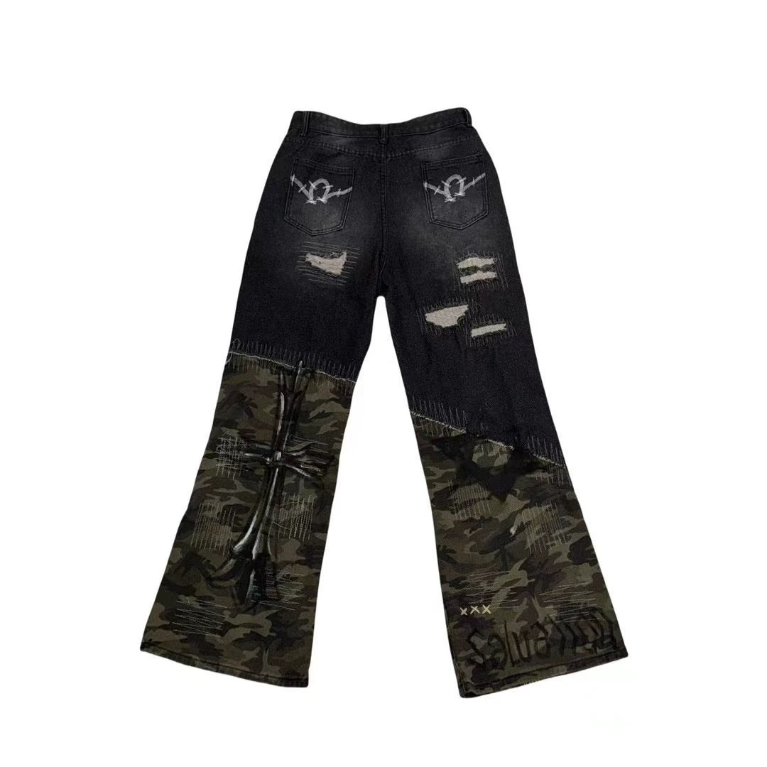 Hand-Drawn Washed Jeans