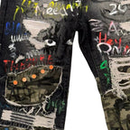 Hand-Drawn Washed Jeans