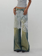 Lace Patchwork Denim