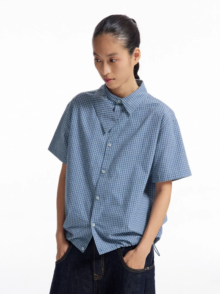 Asymmetric Plaid Shirt