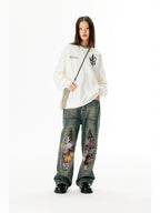 Firework Print Denim