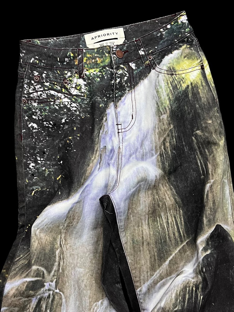 3D Scenic Print Denim
