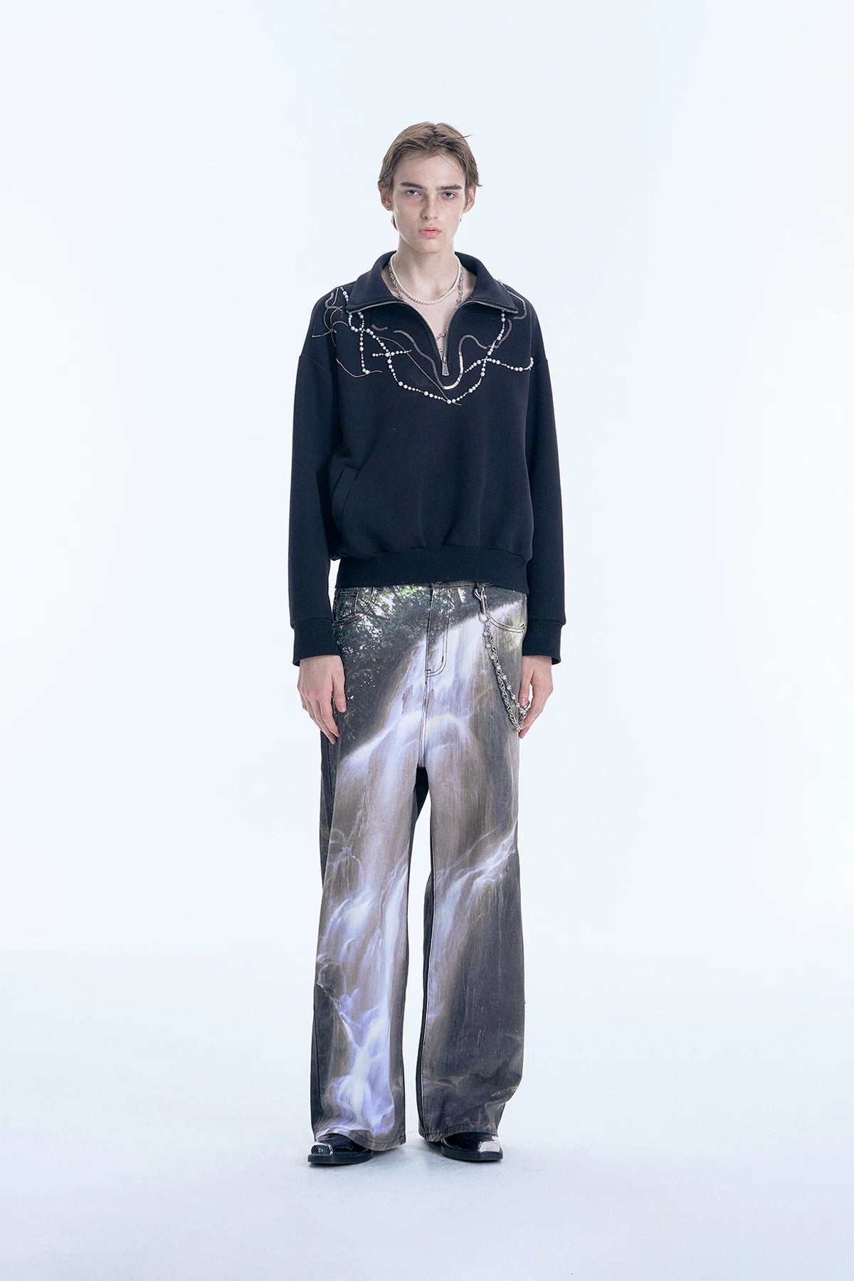 3D Scenic Print Denim
