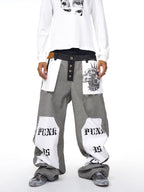 Letter Print Inside-Out Jeans