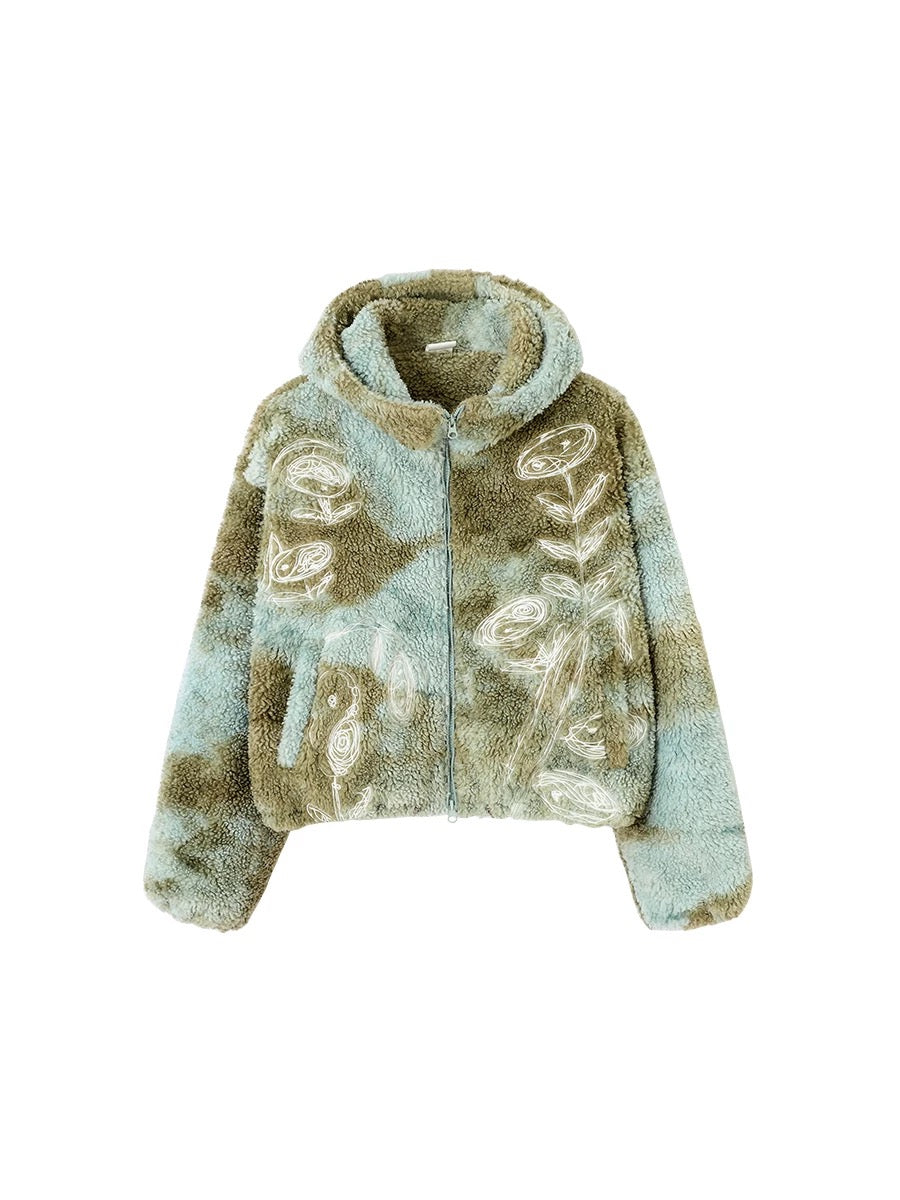 Shearling Tie-Dye Coat
