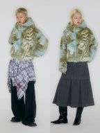 Shearling Tie-Dye Coat