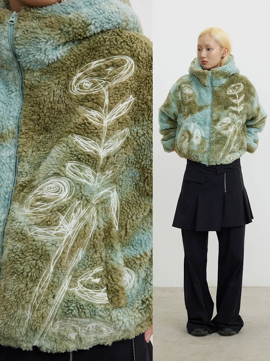 Shearling Tie-Dye Coat