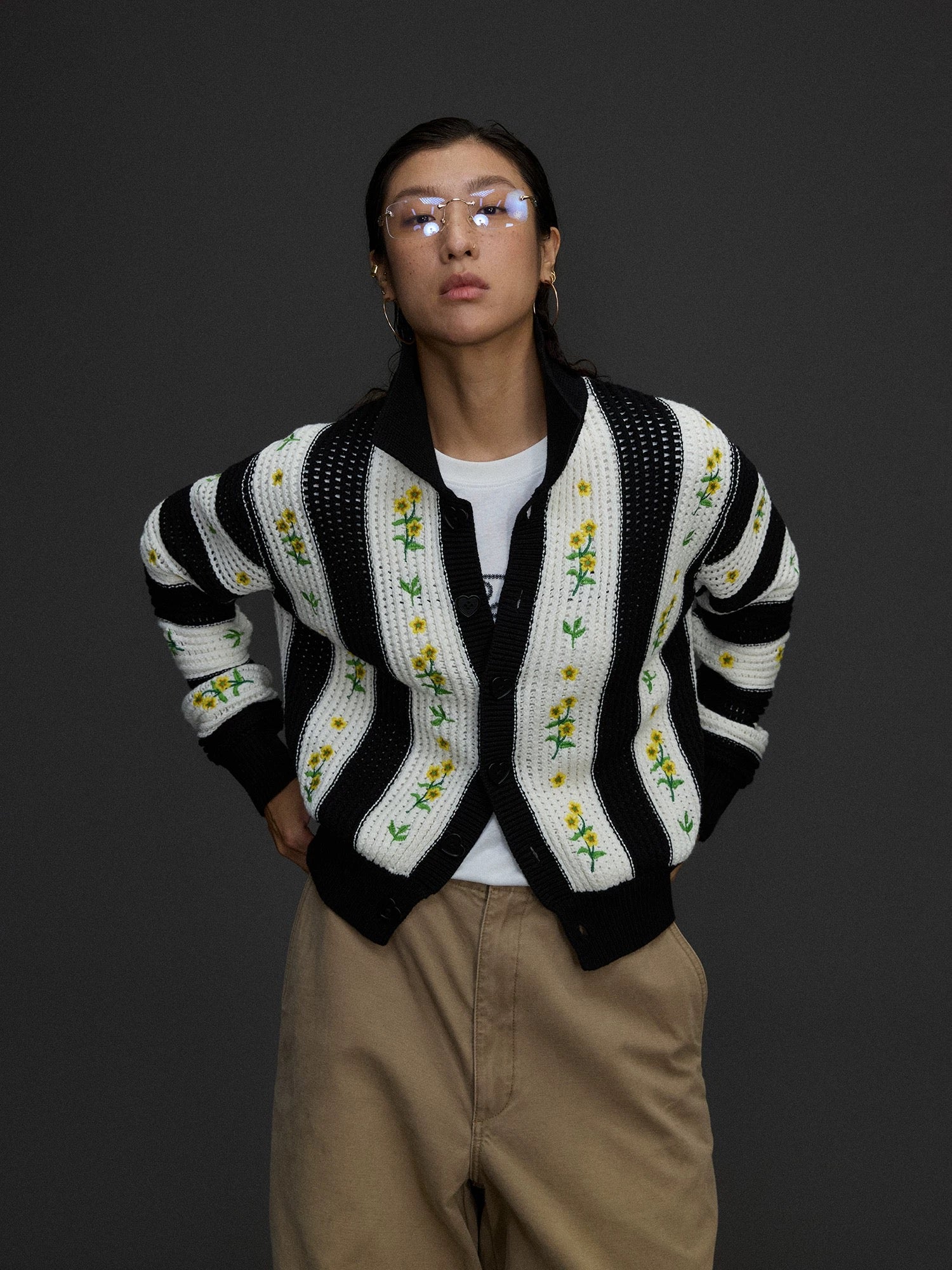 Floral Embroidered Cardigan