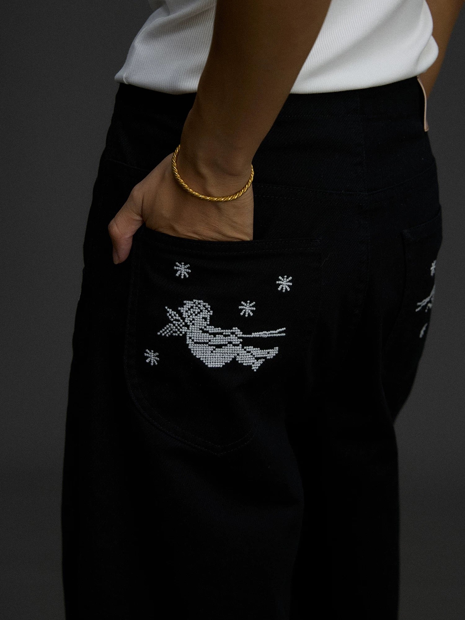 Angel Print Wide Pants