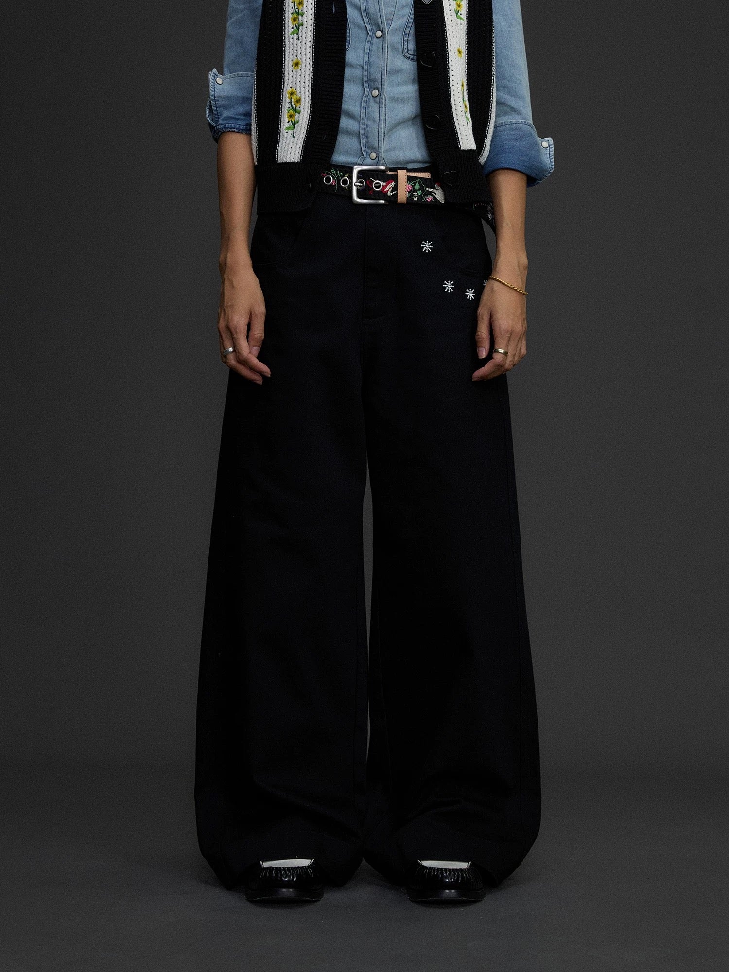 Angel Print Wide Pants