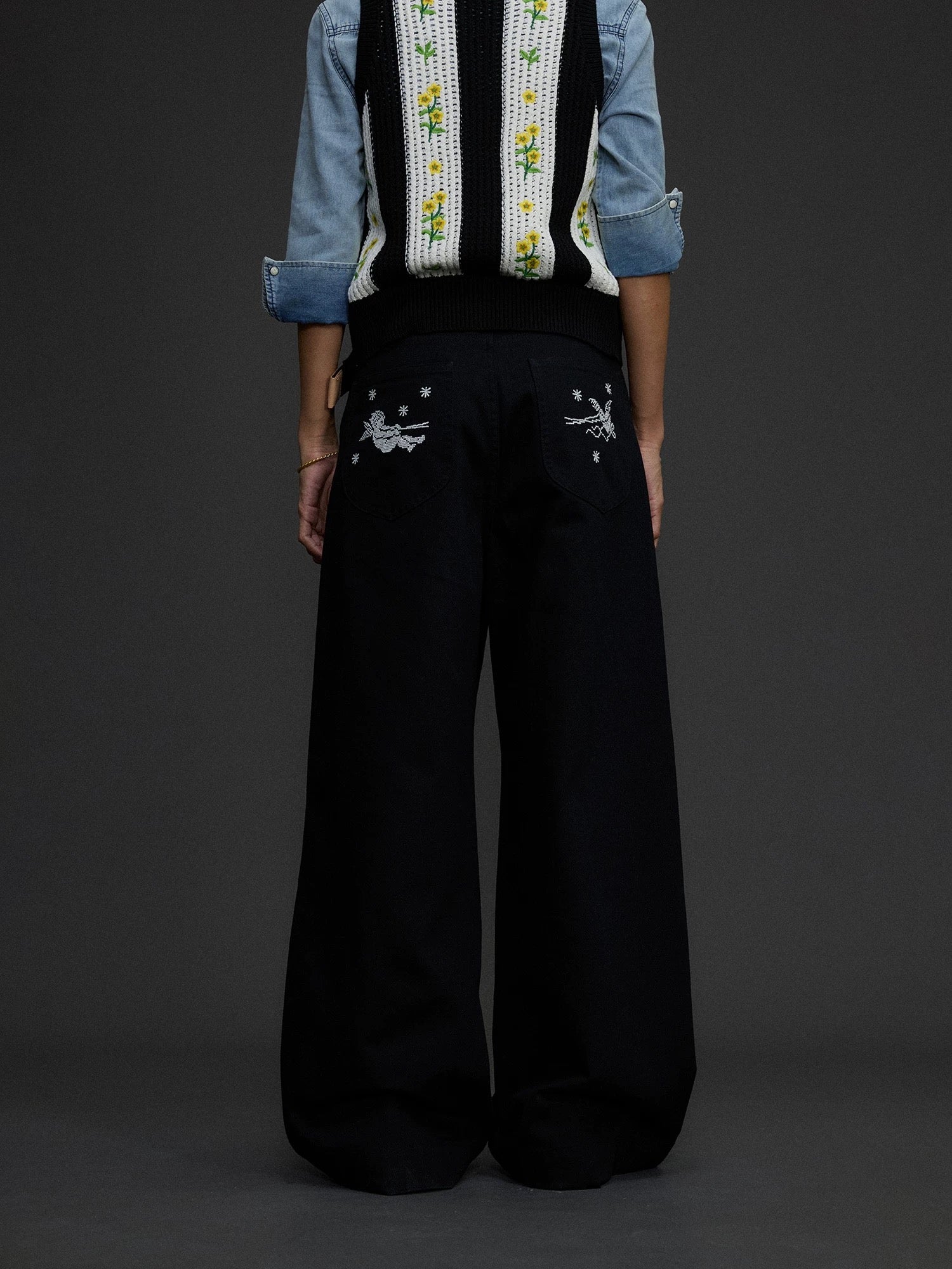 Angel Print Wide Pants