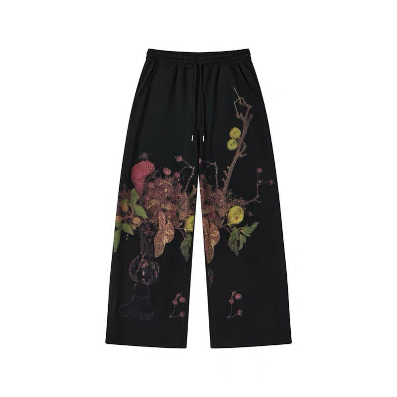 Vase Print Knit Sweatpants