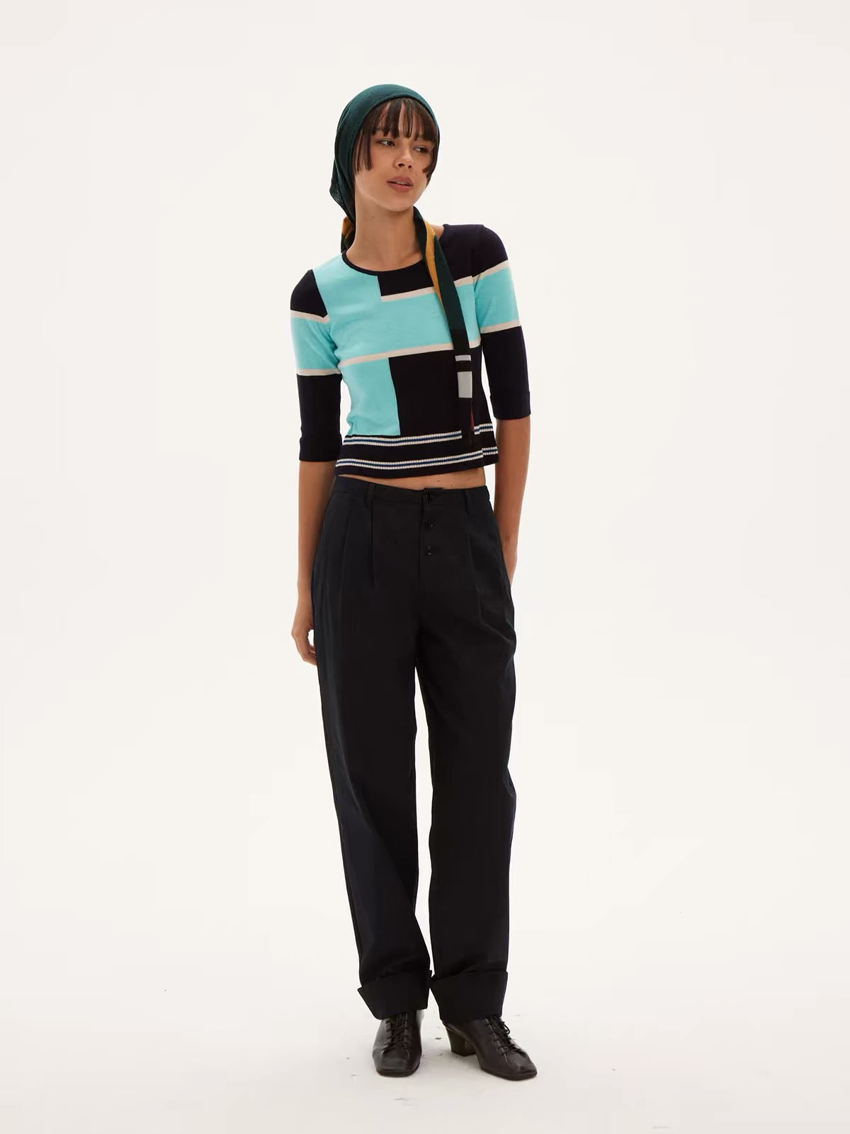 Mint Ribbed Knit Tee