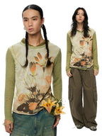 Floral Knit Hoodie