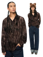 Retro Velvet Print Shirt