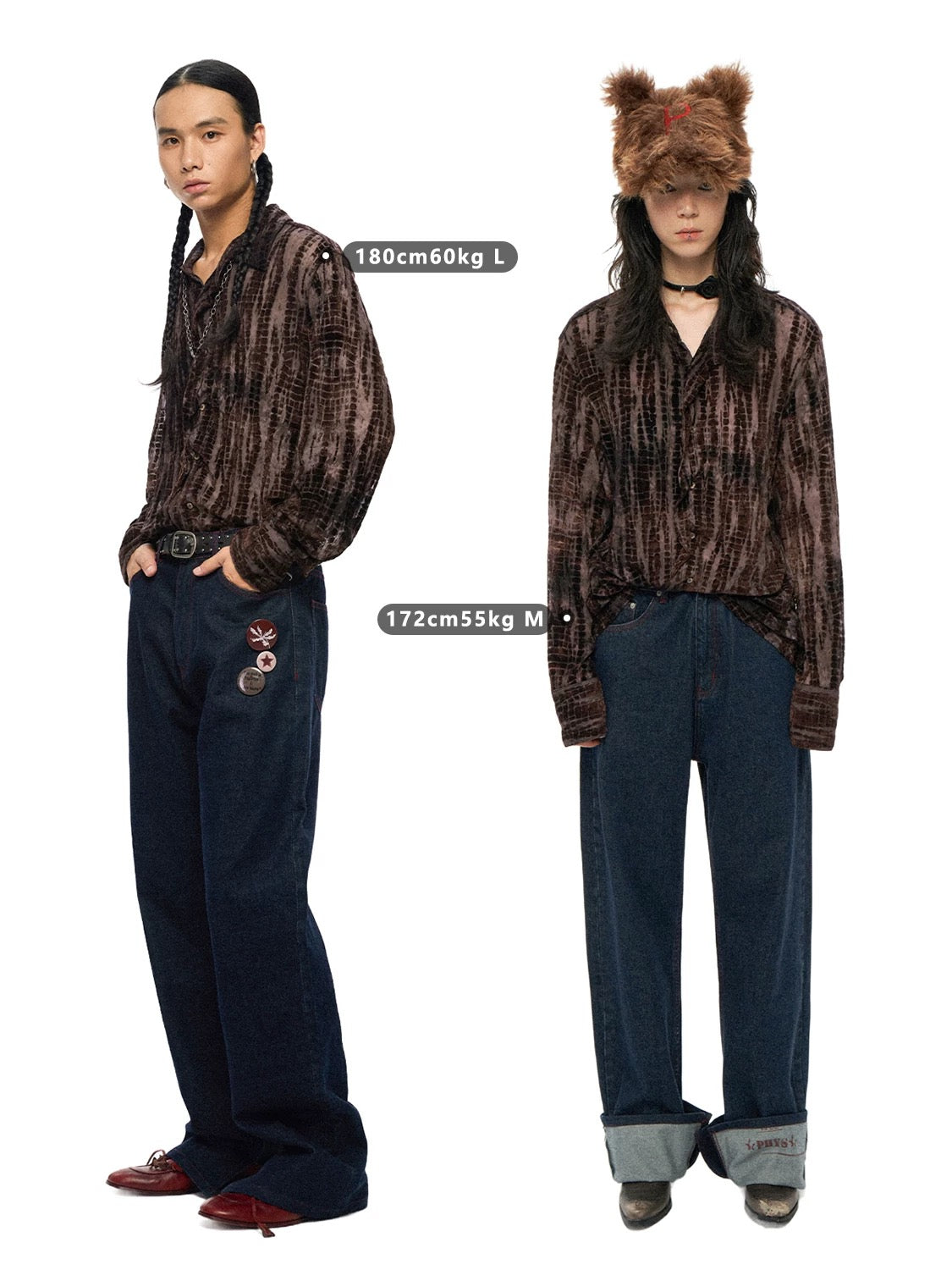 Retro Velvet Print Shirt