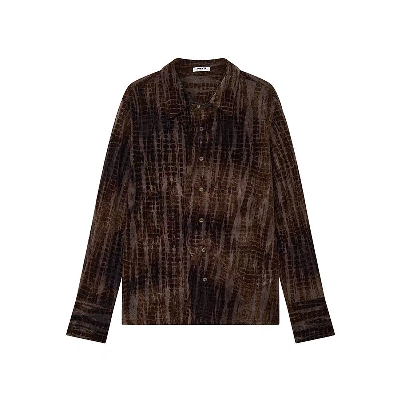 Retro Velvet Print Shirt