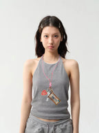 Charm Print Lace Tank