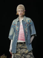 Embroidered Western Denim Shirt