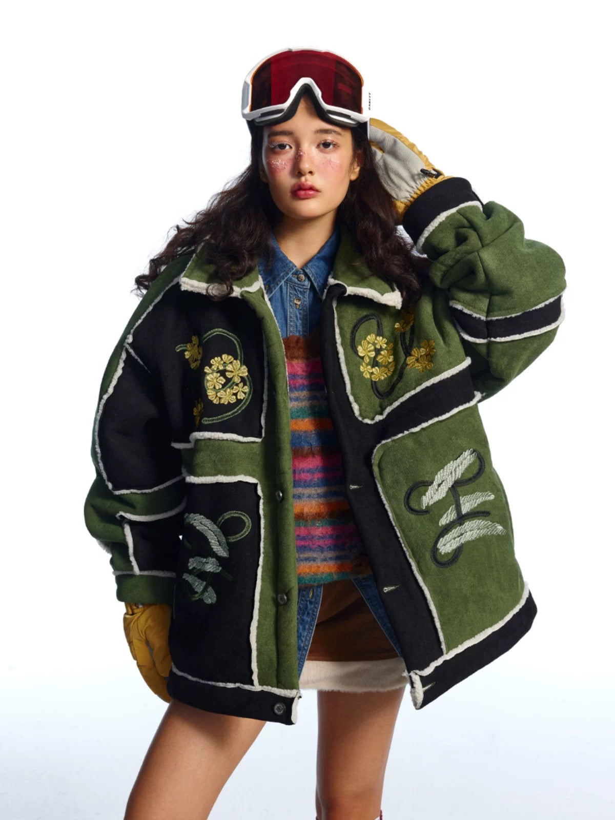 Embroidered Contrast Jacket