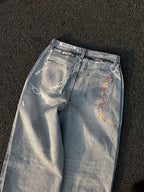 Hand-Drawn Heart Graffiti Jeans
