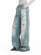 Lace Print Vintage Denim