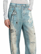 Lace Print Vintage Denim
