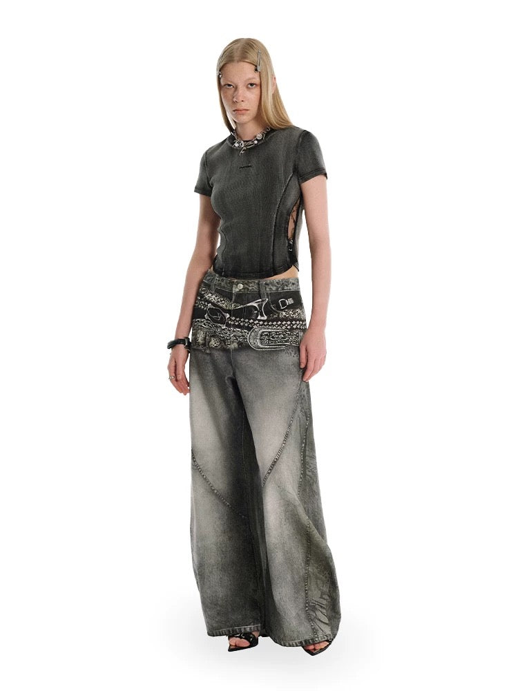 Belt Graphic Retro Denim