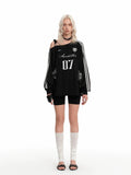 Lace Off-Shoulder Soccer Top