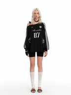 Lace Off-Shoulder Soccer Top