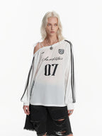 Lace Off-Shoulder Soccer Top