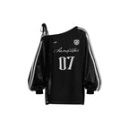 Lace Off-Shoulder Soccer Top