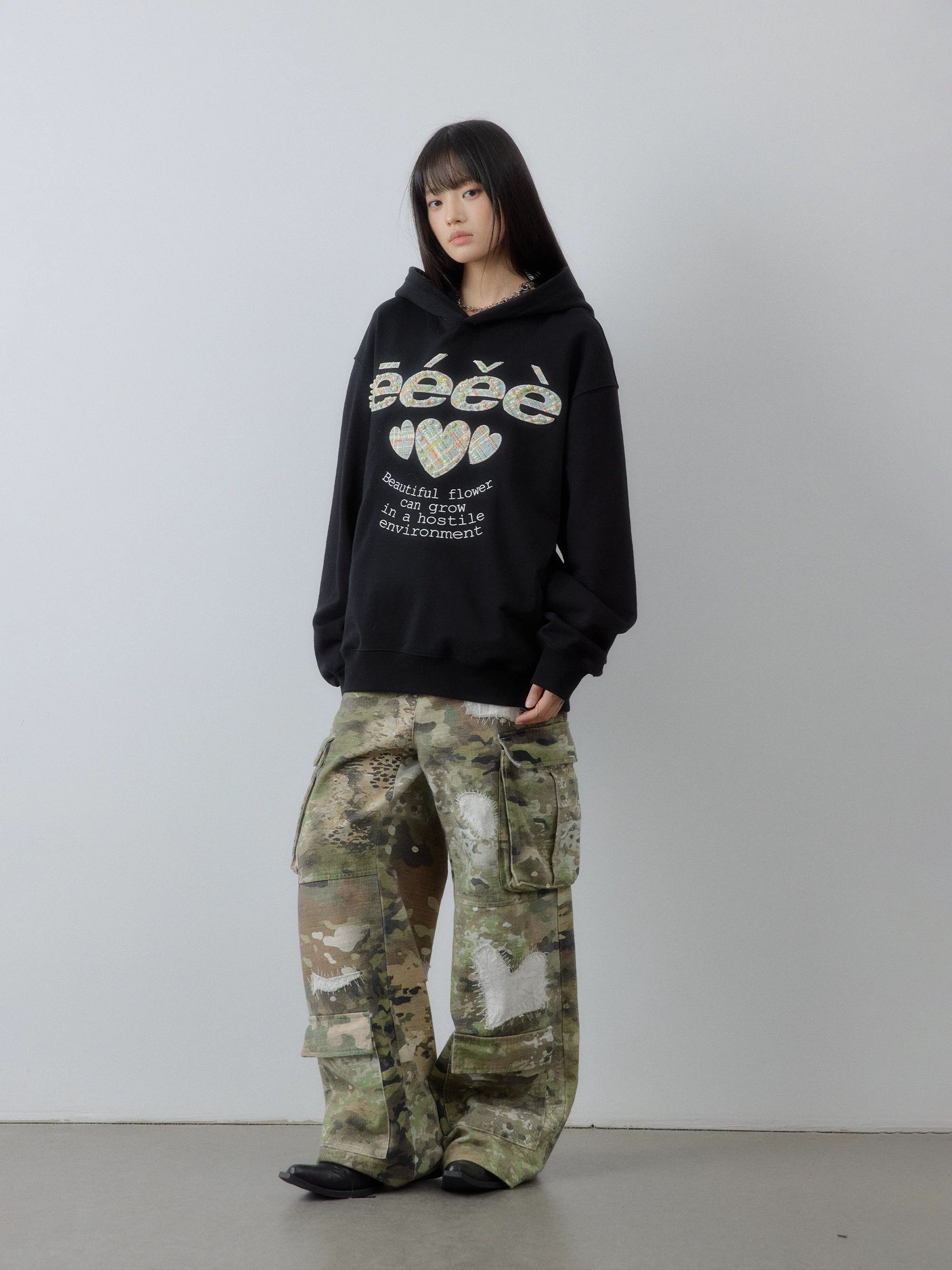 Patch Embroidered Hoodie