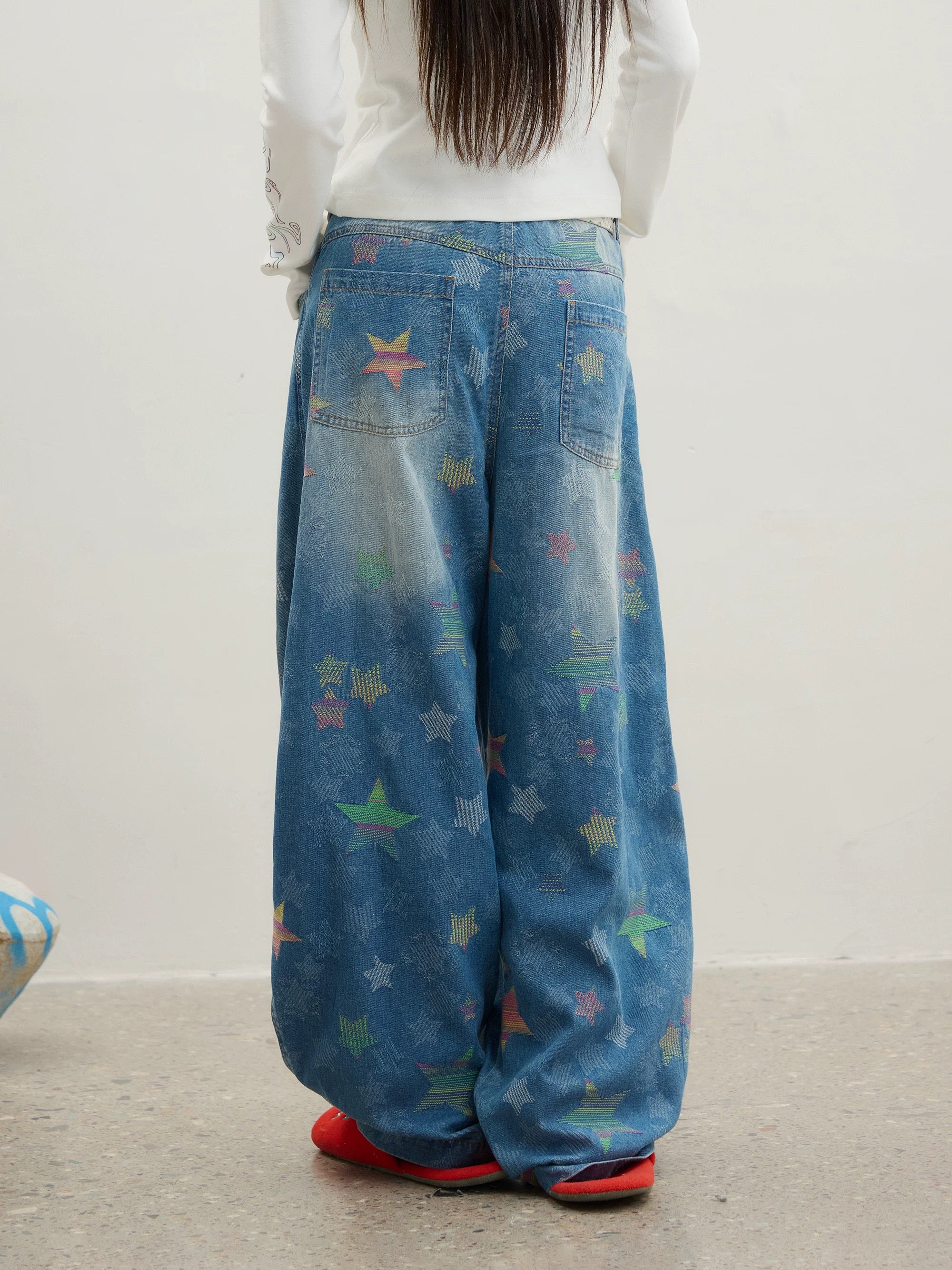 Star Patched Jeans