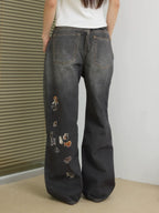 Dog Print Dark Jeans