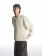 Faux Mink Polo Sweater