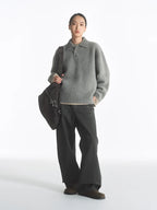Faux Mink Polo Sweater