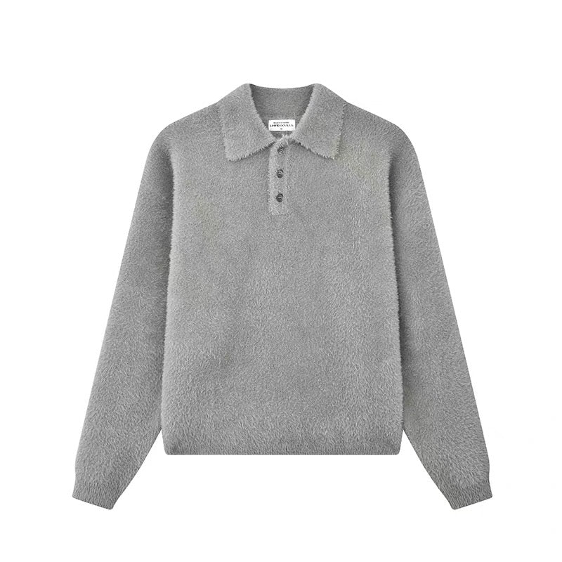 Faux Mink Polo Sweater