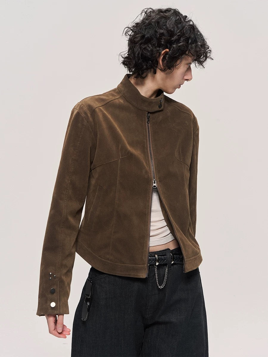 Suede Brown Collar Jacket