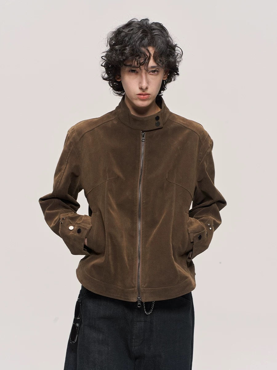Suede Brown Collar Jacket