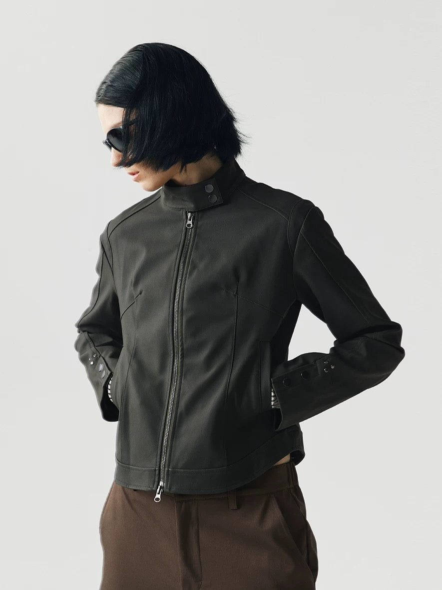 Stand Collar Panel Jacket