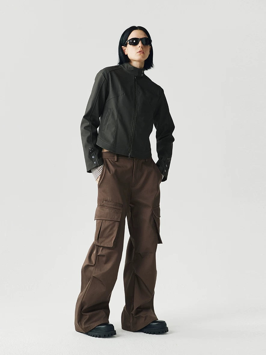 Stand Collar Panel Jacket