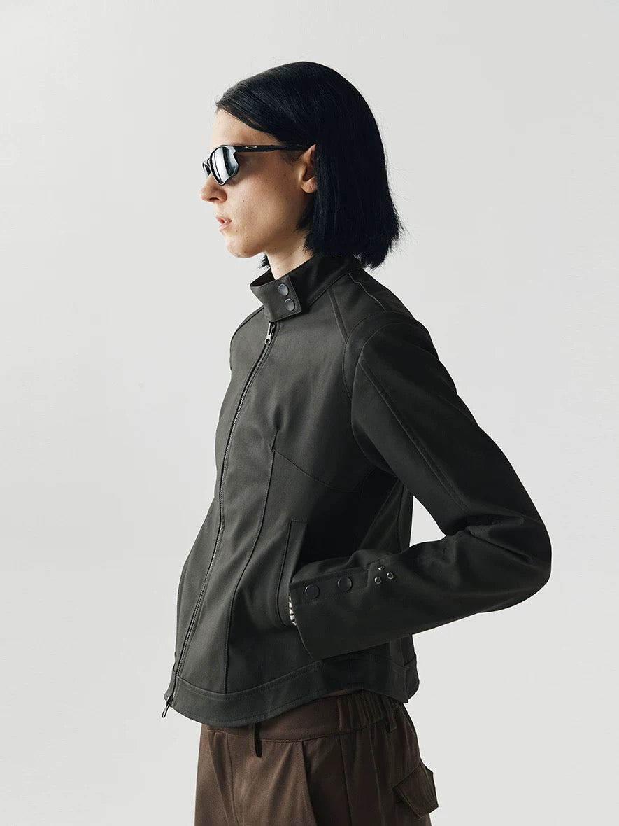 Stand Collar Panel Jacket