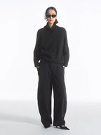 High Neck Button Sweater